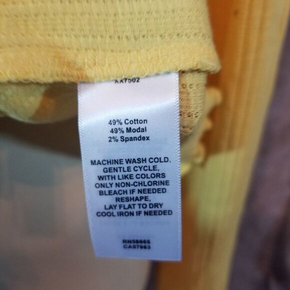 Abound Yellow Button Down Long Sleeve Tee Size XL - Picture 4 of 5